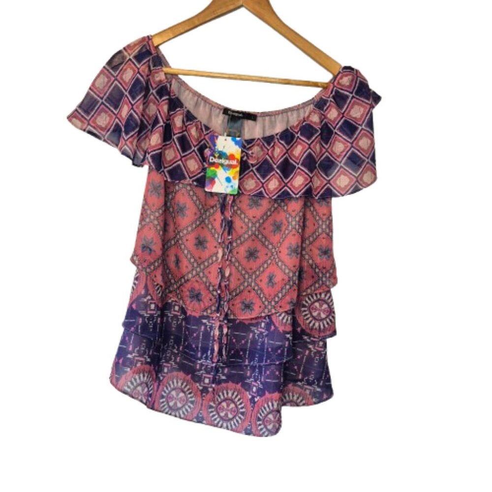 Desigual Multicolor Geometric Blouse